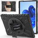 BRAECNstock for Microsoft Surface Pro 8 Case 13 inch 2021 Shockproof Rugged Case for Surface Pro 8 with Rotating Hand Strap & Kickstand Built in Pen Holder Compatible with Type Cover Keyboard - Black