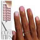 BTArtboxnails XCOATTIPS Bare 5-Shades Nude Press on Nails - 4-Week Wear XXS Short Squoval Press on Nails, Easy Apply, Soak Off, Salon Quality Value at Home, 16 Sizes - 160 Fake Nails