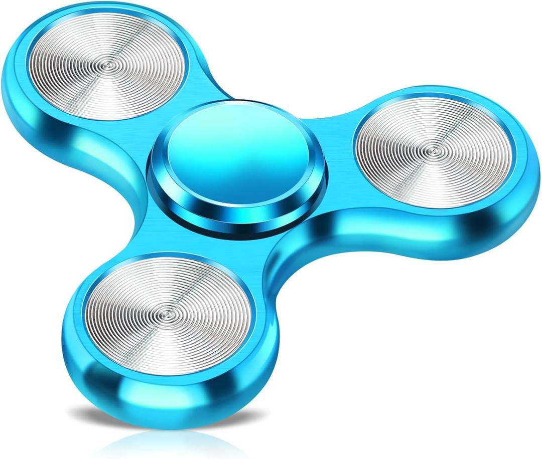 Fidget Spinner for Adults, Ultra Durable Metal Silent Fidget Spinners, Sensory Fidget Toys with Stainless Steel Bearings, ADHD Autism Anxiety Stress Relief, Easter Basket Stuffers Gifts for Adults (Sky Blue)