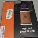 Rolling Knife Sharpener Multi Angle Tool w/Diamond & Ceramic Discs #1000/#3000, tumbler knife sharpener having Finger Guard, Gloves & Travel Bag