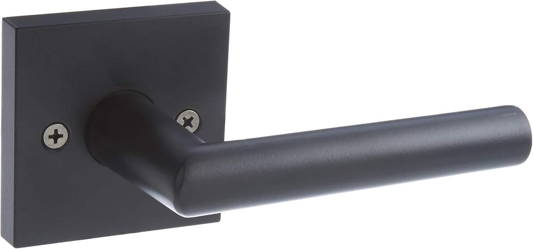 Kwikset 157MILSQT Milan Single Dummy Lever with Square Rosette, Iron Black