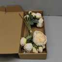 White Artificial Peonies 2 Bouquets Silk Flowers 14Heads Vintage White Fake Flowers Faux Peony Flowers for Flower Arrangements Artificial Centerpiece Home Table Dining Room Decor (Ivory White)