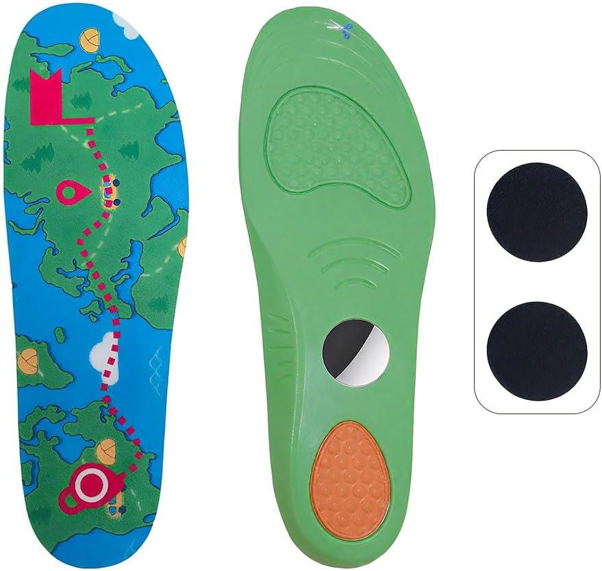 Insoles for Airtag Hidden Holder, Comfortable Shoe Inserts with Secure Tracker Device Case, Suitable for Kids, Adults and Elderly - Ideal for Tracking Shoes and Steps (270-300mm, Green)