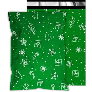 Poly Mailers 14.5x19 Inch 50 Pcs - Christmas printed Shipping Bags, 2.4mil Thickness, Waterproof and Tear Resistant Mailing Envelopes, Self-Sealing Packaging Bags for Small Business