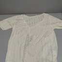 Saodimallsu Women Crochet 2 Piece Swimsuit Cover Up Short Sleeve Knit Tops Shorts Sets Summer Beach Vacation Outfit (L, Beige)