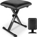 AODSK Keyboard Bench X-Style Cushion Padded,Piano Bench Adjustable Collapsible Stool Chair Seat,Flame Retardant Cotton,Non-Skid Design