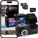 Dashcam Front and Rear Camera, UHD Dual Channel Dash Cam,WiFi - App Control, G-Sensor, Loop Recording, 170 Wide Angle, Night Vision, 3.6" IPS, S300 Dash Camera for Cars with 32GB Card