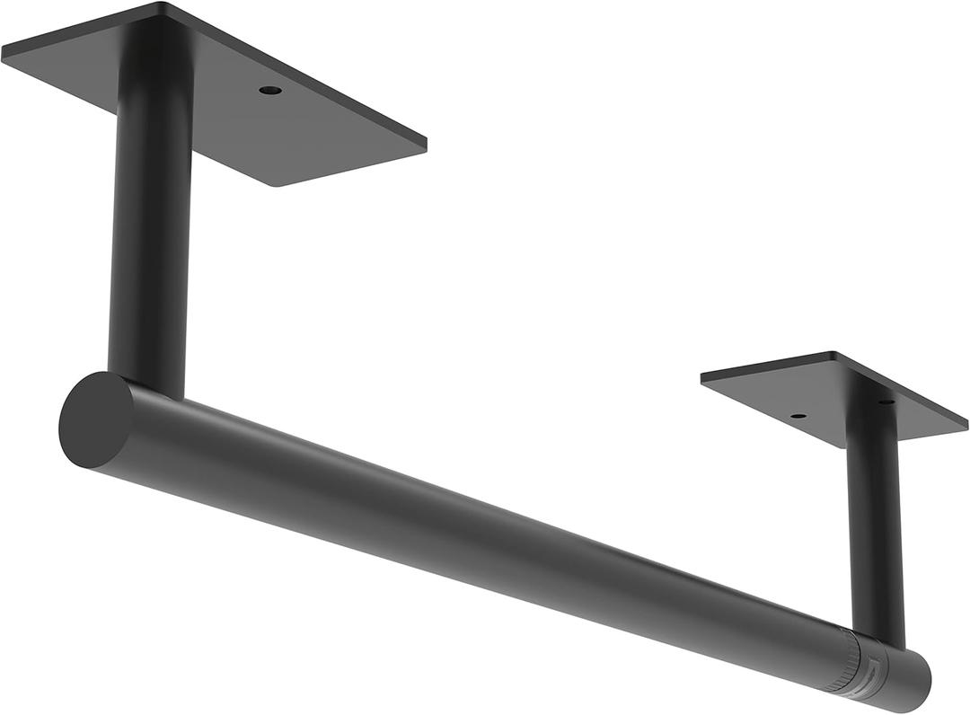 WZKALY Paper Towel Holder Under Cabinet, Self Adhesive or Wall Mounted SUS304 Stainless Steel Paper Towel Holder for Kitchen, Bathroom, Farmhouse, Barbecue and Laundry (Matte Black)