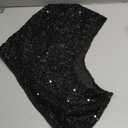 Guayma Rave Outfit Festival Accessories For Women,Sequin Rave Hood Head Scarf For Halloween Mardi Gras Costume Gear (Bk)