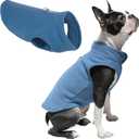 Gooby - Fleece Vest, Small Dog Pullover Fleece Jacket with Leash Ring, Blue, Medium (Medium (Around 11-lb))
