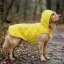 Dog Raincoat Reflective Adjustable Hooded Pet Rain Jacket Poncho with Leash Hole for Dogs S-5XL