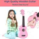 21 Inch Wooden Kids Toddler Child Children Acoustic Guitar Musical Instruments Ideal for 3-9 Year Old Boys Girls Gifts (Pink)