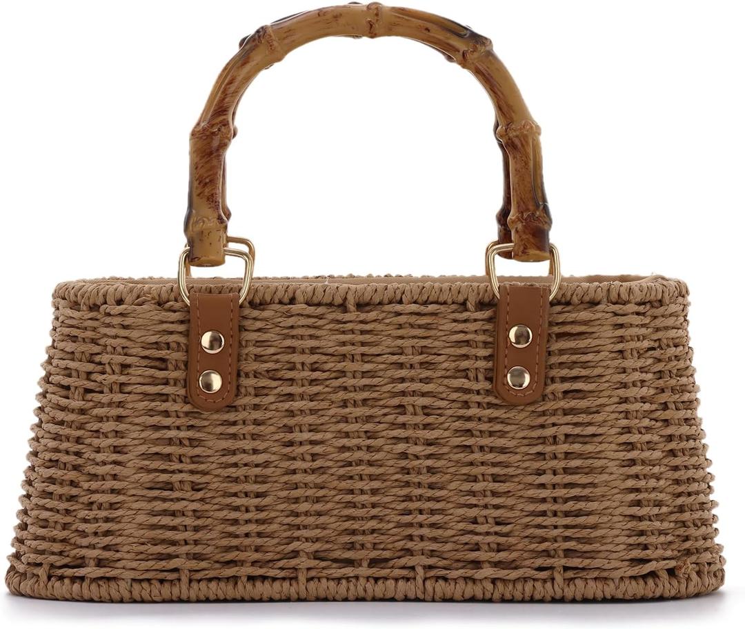 Lanpet Straw Woven Handbags Handmade Summer Beach Bags Wicker Rattan Crossbody Bag for Vacation