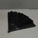 13" Large Rave Fan with Holster Clack Folding Hand Fan for Men Women Rave Edm Festival Line Dancing Party Gift (Black)