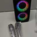 Bluetooth Speaker with 2 Rechargeable Wireless Microphone - Portable Party Speaker with Colorful Lights - Floorstanding Speakers Support TWS/AUX/USB/TF Card Ideal for Party,Home,Camping