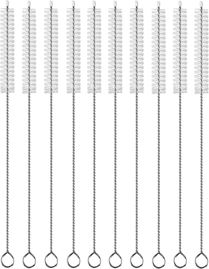 Straw Cleaner Brush Extend 12 inch, Extra Wide 12mm diam Pipe Cleaners, Extra Long Straw Brush for Sippy Cup, Water Bottle and Tubes, Drinking Straw Cleaning Brush Set 10 Pack