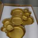 Set of 10 Gold Round Serving Bowls, 17 Inch Decorative Snack Tray Set for Chip & Dip, Nuts, Appetizers, Strong Brass & Enamel Home Decor for Entertaining, Parties, Weddings