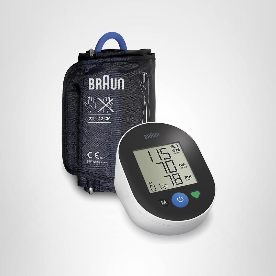 Braun ExactFit 2 Blood Pressure Monitors for Home Use - Accurate Blood Pressure Machine, Color-Coded Results, Large Display BP Monitor, Universal Upper Arm BP Cuff, 30 Memory Slots