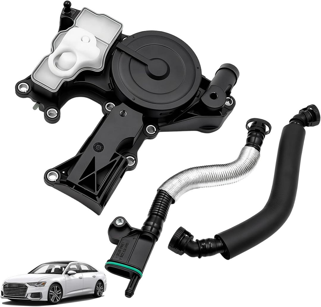 PCV Valve Engine Crankcase Vent Valve Oil Separator with Valve Breather Hose Kit Compatible with 2012-2018 Audi A4 A5 A6 Q5 Quattro Allroad 2.0T Only 06H103495AE 06H103495J 06H103495AK