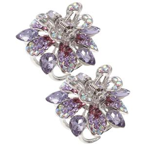 2pcs Diamond Gripper Little Hair Clips Hair Accessories for Claw Clips Clip for Thin Bang Accessories Small Claw (1 Count (Pack of 1), Purple)