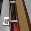 IRQ 20 Inch Carbon Crossbow Bolt and Crossbow Broadheads Set, 12 Pcs Hunting Carbon Arrows for Crossbow with 3 Blade Broadheads 6 Pcs for Archery Practise Hunting Crossbow Arrows (Black and red)