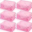 SmoothNovelty 6 Pcs Fleece Throw Blanket Bulk for Kids Soft Plush Flannel Throw for Kids Girl Sleepover Slumber Night Galentine's Party Bed Couch(Pink,51 x 71 Inch)