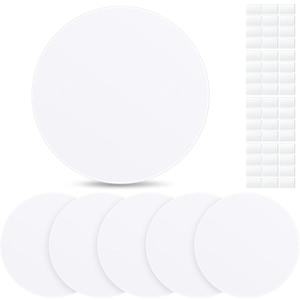 Sosation 6 Pcs Ceiling Cover Plate Wall Hole Cover Plastic Flat Blank Plate with 48 Pcs Double Faced Adhesive Tape for Ceilings or Wall(5 Inch)