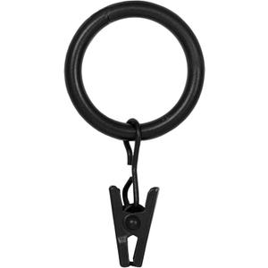 Kenney Window Curtain Clip Rings, Set of 14, Black (For 5/8" or 3/4" Diameter Rods)