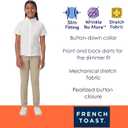 French Toast Girls' Short Sleeve Oxford Shirt, White, 14, Big Girls