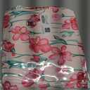 SHEWIN Women's Blouses Split V Neck Mixed Floral Print Long Sleeve Chiffon Fall Tops Striped Trim Shirts (Pink, XXL)