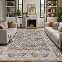 LUMI 8x10 Washable Area Rug for Living Room, Ultra Soft Traditional Vintage Rugs Non Slip with Rubber Backing, Low Profile, High Traffic, Stain Resistant Carpets, Ideal for Bedroom, Dining Room