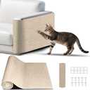 Cat Scratch Mat, Cat Scratch Couch Cats Scratch Furniture Protector for Couch, cat Scratch padcat TreeDIY Climbing Carpet for Cat Tower Replacement Pads (Khaki, 78.7" x 15.8")