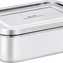 G.a HOMEFAVOR Bento Lunch Box, Stainless Steel Lunch Containers Leakproof, Metal Lunch Containers for Adults, 800 ml, Dishwasher Safe, BPA Free (Without Divider)