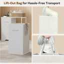 Double Pull-Out Laundry Hamper Cabinet; 90L Laundry Basket for Bathroom,Laundry Room; Laundry Sorter with 2 Pull-Out and Removable Bags