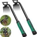 Gardening Hand Weeder Tools, Weeding Artifact Uprooting Weeding Tool, Durable Manganese Steel Hand Weeder Tool, Manual Multifunctional Weeders Gardening Tools for Yard and Garden (6 Teethes) (2 packs of green)