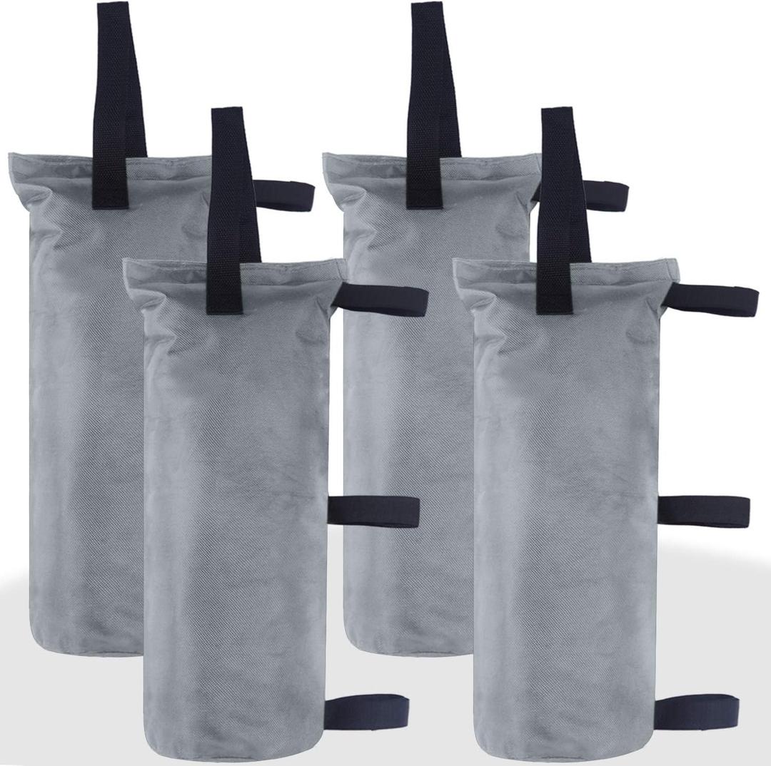 ABCCANOPY Canopy Weights Set of 4-150LBS Sand Bags for Pop up Tent, Weight Bags for Outdoor Gazebo, Trampoline, Pergola, Gray (Without Sand)