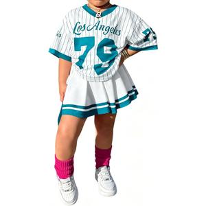 SOLY HUX Toddler Girl's Summer Jersey T Shirt with Skirts 2 Piece Outfits