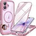 Miracase for iPhone 17 Case 6.3'', Full-Body Military Grade Drop Protection Outdoor Phone case with Built-in Glass Screen &Camera Control,Easy Installation,No Gap,Compatible with MagSafe, Purple