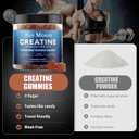 Creatine Monohydrate Gummies 5000mg for Men & Women, Chewables Creatine Monohydrate for Muscle Strength, Energy Boost, Pre-Workout Supplement(120 Count)- Mixed Berries Flavour