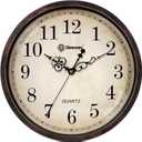 Geevon Retro Silent 12 Inch Wall Clock Non Ticking, Rustic Vintage Clock Quartz Decorative, Battery Operated Wall Clock for Kitchen/Office/Classroom/Bedroom/Living Room Decor