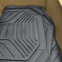 PIC AUTO Heavy Duty Rubber Floor Mats, Red Aluminum Film Car Mats Set, Front and Rear Car Mats with Anti-Slip Backing, All Weather Protection, Trim-to-Fit for Automotive SUV, Sedan, Van