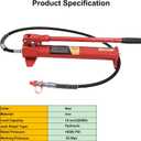 10 Ton Floor Jack Hydraulic Pump Ram Porta Power Kit Replacement Car Auto Body Frame Repair Tools with Long Handle 22000lbs Red