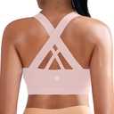 RUNNING GIRL Sports Bra for Women, Criss-Cross Back Padded Strappy Sports Bras Medium Support Yoga Bra with Removable Cups. Size M