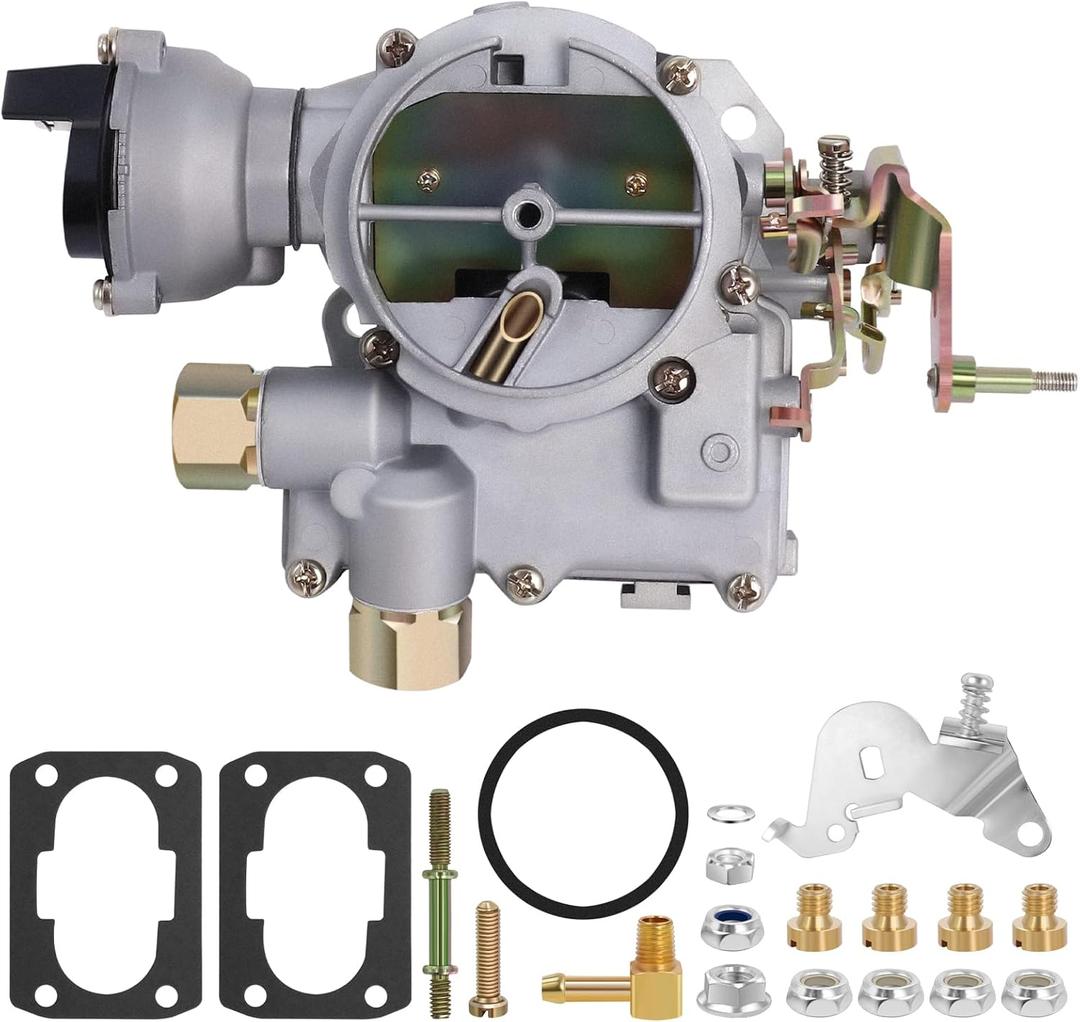 Marine Carburetor 2 Barrel Carb for Mercruiser 3.0L 2.5L 4 CYL Engines with Electric Choke Jets Gaskets Nut and Long Linkage Base Bolt Pattern 3 3/4 X 2 inches Replace 3310-864940A01