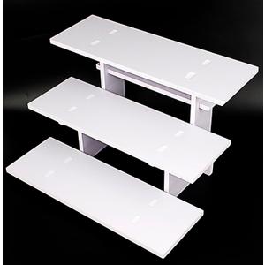 3 Tier Staight Retail Display Racks Portable Product Shelves, White Store Retail Display Stand, Cupcake Stand, Candle Tumbler Display Rack for Craft Shows, Trade Shows, Farmers Market