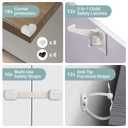 Inaya Complete 50pc Deluxe Baby Proofing Kit - Flexible Hidden Baby Locks for Cabinets and Drawers, Adjustable Child Safety Latches, Corner Guards & Furniture Anchors