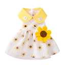 Dog Dress Soft Breathable Puppy Dresses Elegant Princess Lace Floral Pet Dress with Sunflower for Small Dog, Small