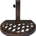 Trademark Innovations Cast Iron Half Umbrella Base - 17.7 Inch Diameter (Bronze Finish)