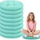 Fumete 8 Pcs 16 Inch Round Floor Cushions for Kids and Toddlers, Flexible Seating Classroom Furniture Floor Pillow for Home, Daycare, Preschool, Yoga and Meditation (Mint Green)