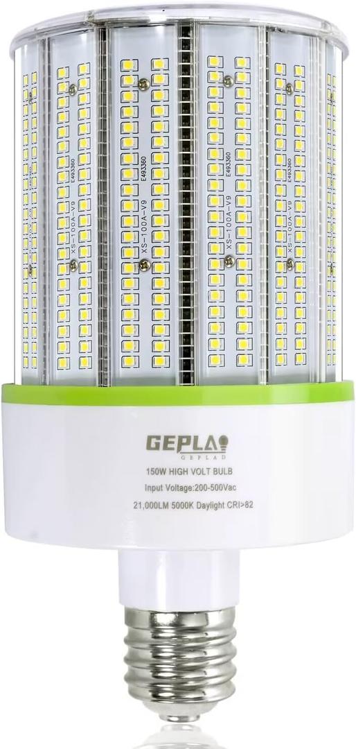 480 Volt 150W E39 Mogul Base LED Bulb, LED Corn Cob Light Bulb 21,000 Lm 5000K Daylight, 400w-600w MH/HPS Replace for Garage Warehouse High Bay Parking Lot Lighting Commercial & Industrial AC200-500V